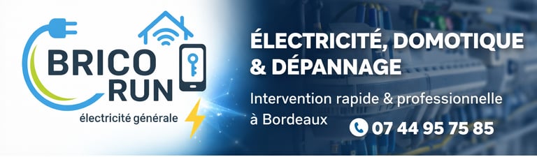 Bandeau site internet avec coordonnées BricoRun elec