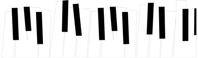 piano keys moving in white and blac color