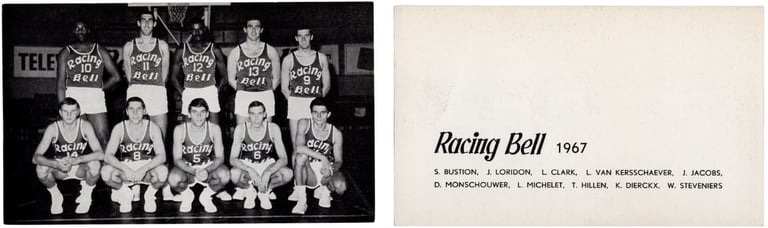 1967 European Racing Club Malines Belgian Basketball Team Card