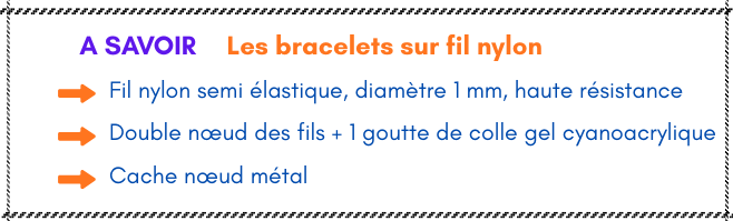 Les Couleurs de Lo Les bracelets sur fil nylon