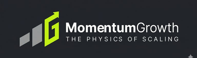 Momentum Growth logo The best digital marketing Agency and the slogan The Physics of Scaling .
