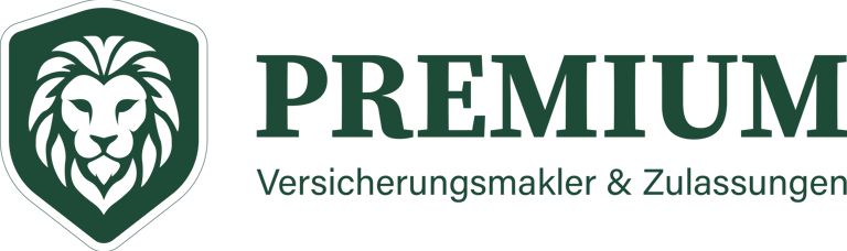 Premium Versicherung & Zulassung logo representing an insurance and registration service