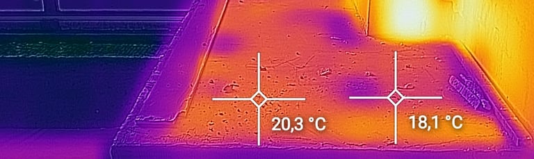 Pat încălzit de la sobă – exemplu de masurare temperatură 