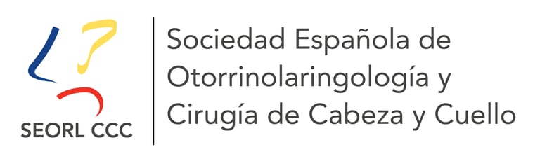 Logo of the Sociedad Española de Otorrinolaringología y Cirugía de Cabeza y Cuello (SEORL CCC).
