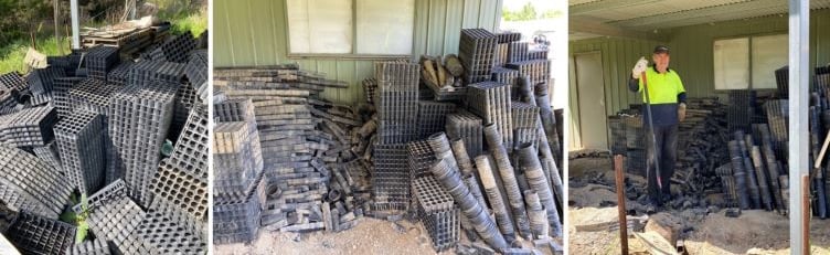 RCQ sorted and delivered thousands of used pots to the Growing Abilities nursery in Goulburn in 2023