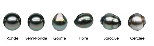 a selection of pearls with different shapes