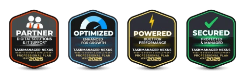TaskManager-Nexus professional website services plan badges
