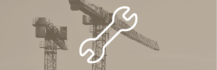 Service de maintenance de grues à tour proposé par SMD Grues, représenté par une icône de clé