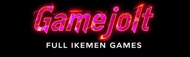 Black background logo with words Gamejolt Full Ikemen Games