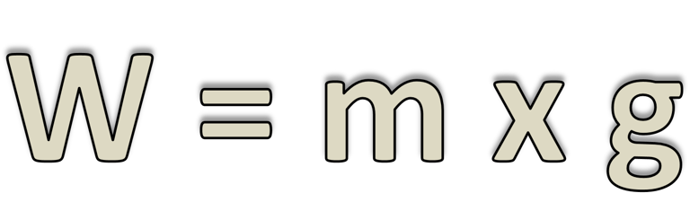 The equation for calculating weight