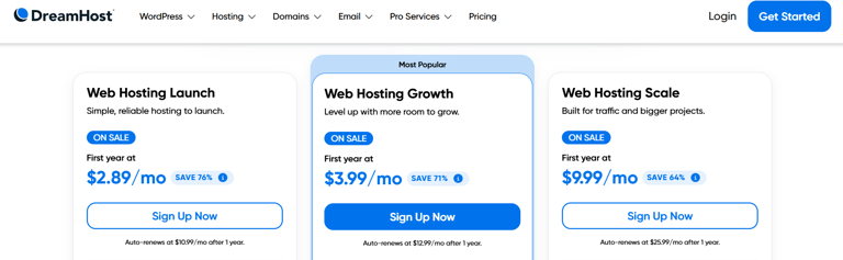dreamhost web hosting software price review