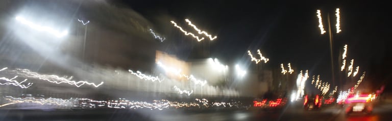 Abstract long exposure night photography zig-zag street lights and cars delightful Impressions