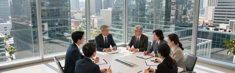 Business team meeting with clients and partners for coordination and business discussions