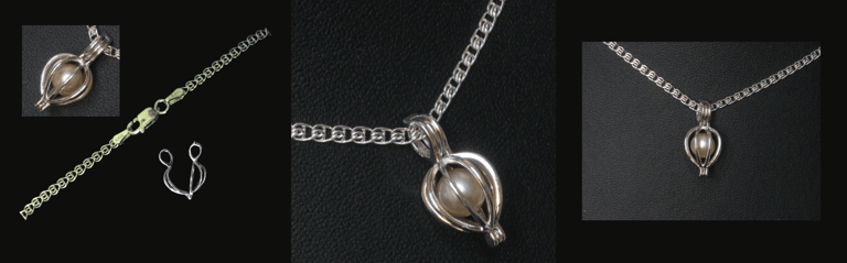 Pearl in a cage pendant