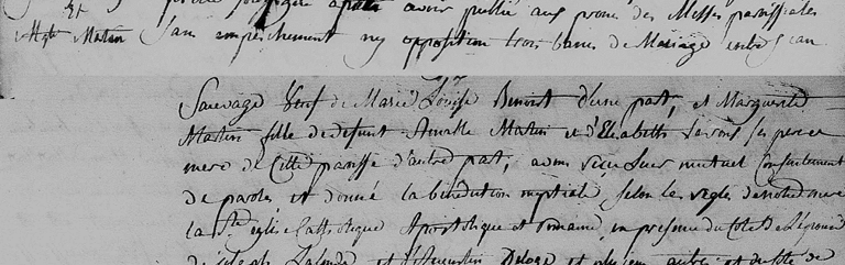 Mariage de Jans Sauvage & Marguerite Martin