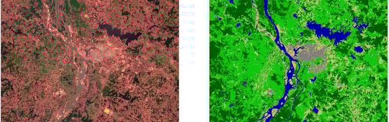 Segmented and classified satellite image