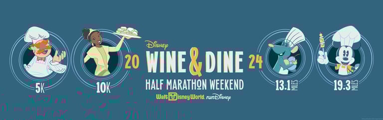 2024 runDisney Wine and Dine Half Marathon Weekend Course Maps and Virtual Course Flyovers