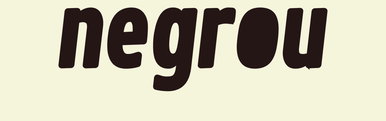 Logotipo. Negrou em letras pretas minúsculas e grossas, com a letra o pintada de preto no centro.