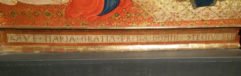 Ave Maria gratia prena Domins stechum ben