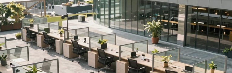 Corporate office space representing ongoing coordination and follow-up activities in business operat