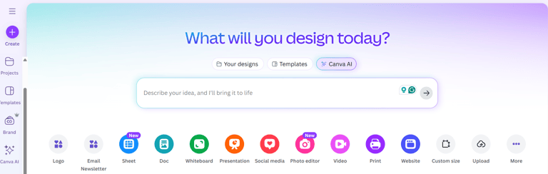 canva design homepage for nonprofits