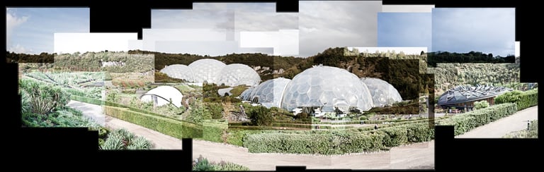 A joiner composition of the Eden Project in Cornwall