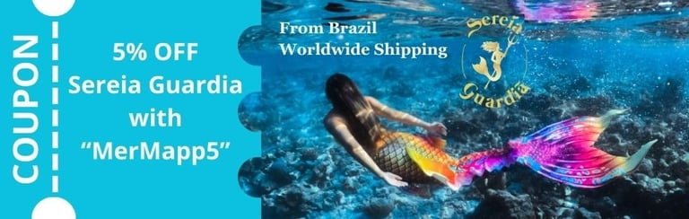 pretty mermaid floating in the ocean representing Sereia Guardia brand for 5% off discount code