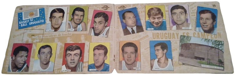 Inside of Goles Dobles Crack Album Basquetbol page rare basketball cards