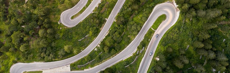 twisting mountain road for drivers
