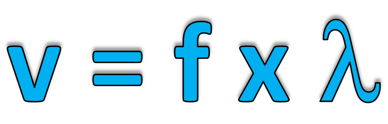 The wave equation. Wave velocity = frequency x wavelength