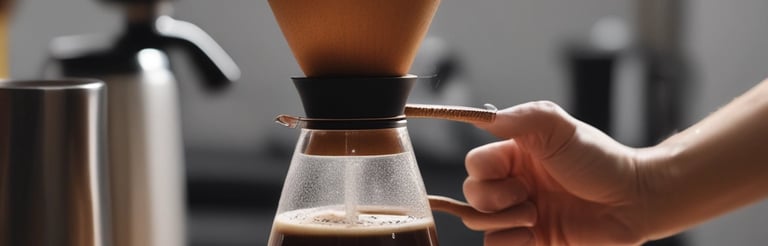 A barista carefully measuring freshly roasted coffee grounds into a scale on a black countertop.