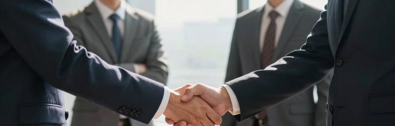 Handshake symbolizing client communication, trust building, and business relationship management