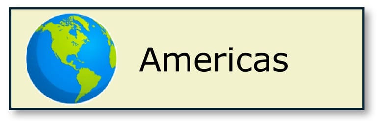 Button with a globe showing the Americas and with the word Americas in text