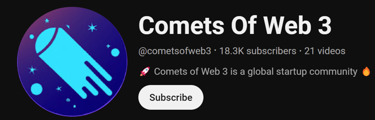 comets of web3 YouTube channel