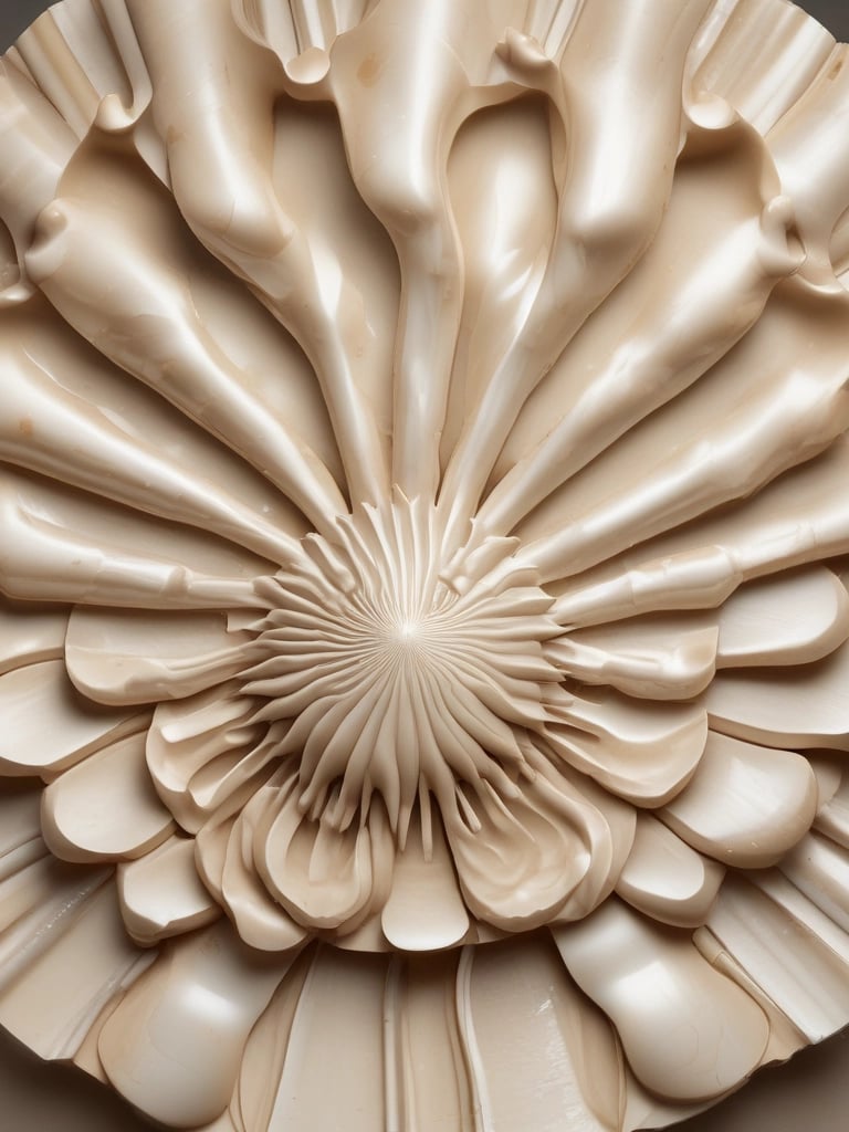 a close up of a shell with a white background