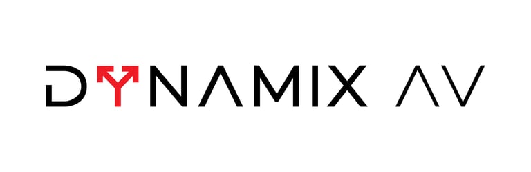  logo of dynamixav that rents av equipment