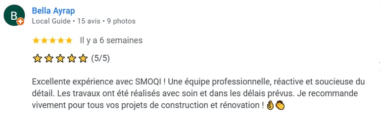 avis positif concernant l'équipe smoqi srl