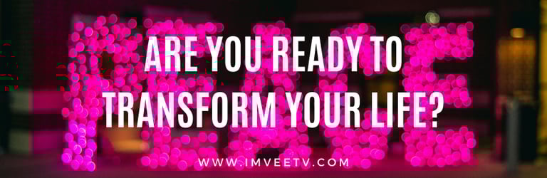 emntal health quote saying are you ready to transform your life. pink sign spelled peace.