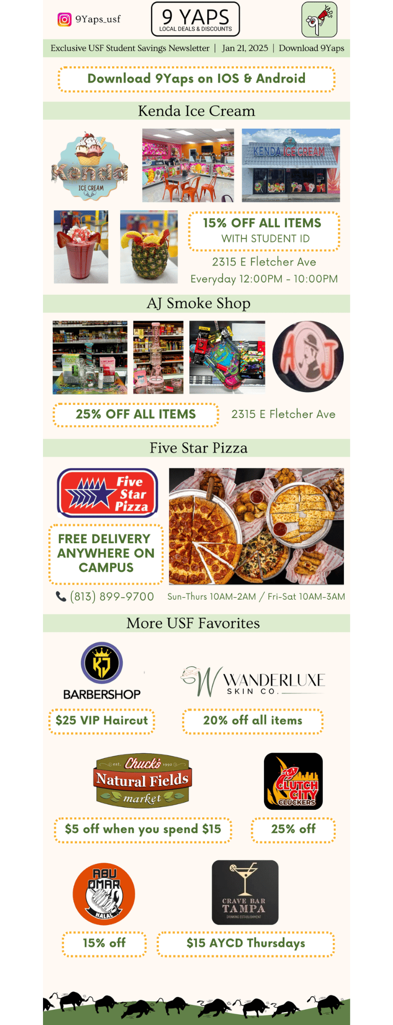 9Yaps online student savings newsletter