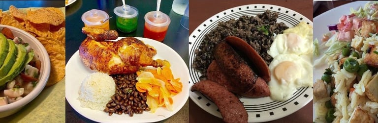 Collage of Las Brasas Costa Rican food