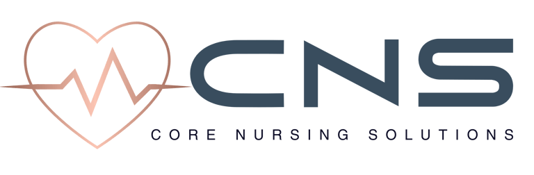a logo for core nursing care solutions