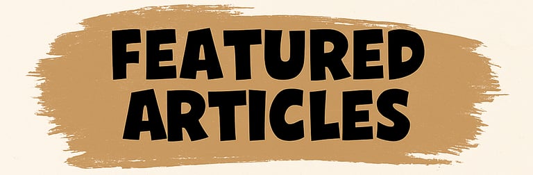 Featured articles banner with brushstroke design for wilderness blog section