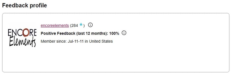 Ebay encore elements feedback 100%
