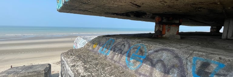 The beach and old ww2 defences at Leffrinckoucke, France