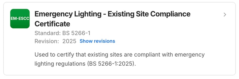 Emergency Lighting Existing Site Compliance Preview