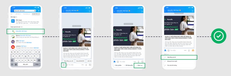 Hướng dẫn truy cập Hợp đồng của tôi Manulife trên Zalo