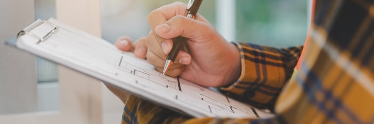 Property manager conducting a residential property inspection