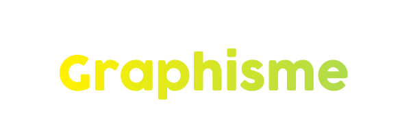 Mot "graphisme" en dégradé de jaune et vert