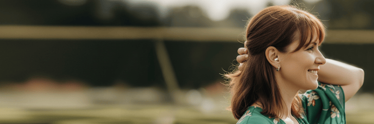 Woman enjoying comfortable earplugs