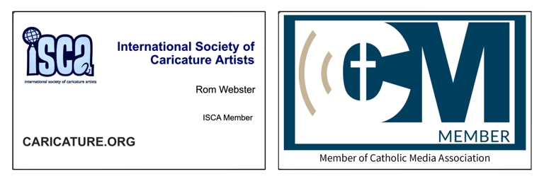 Membership in the International Association of Caricature Artists and the Catholic Media Association